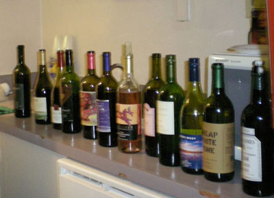Selection of the wines available for tasting